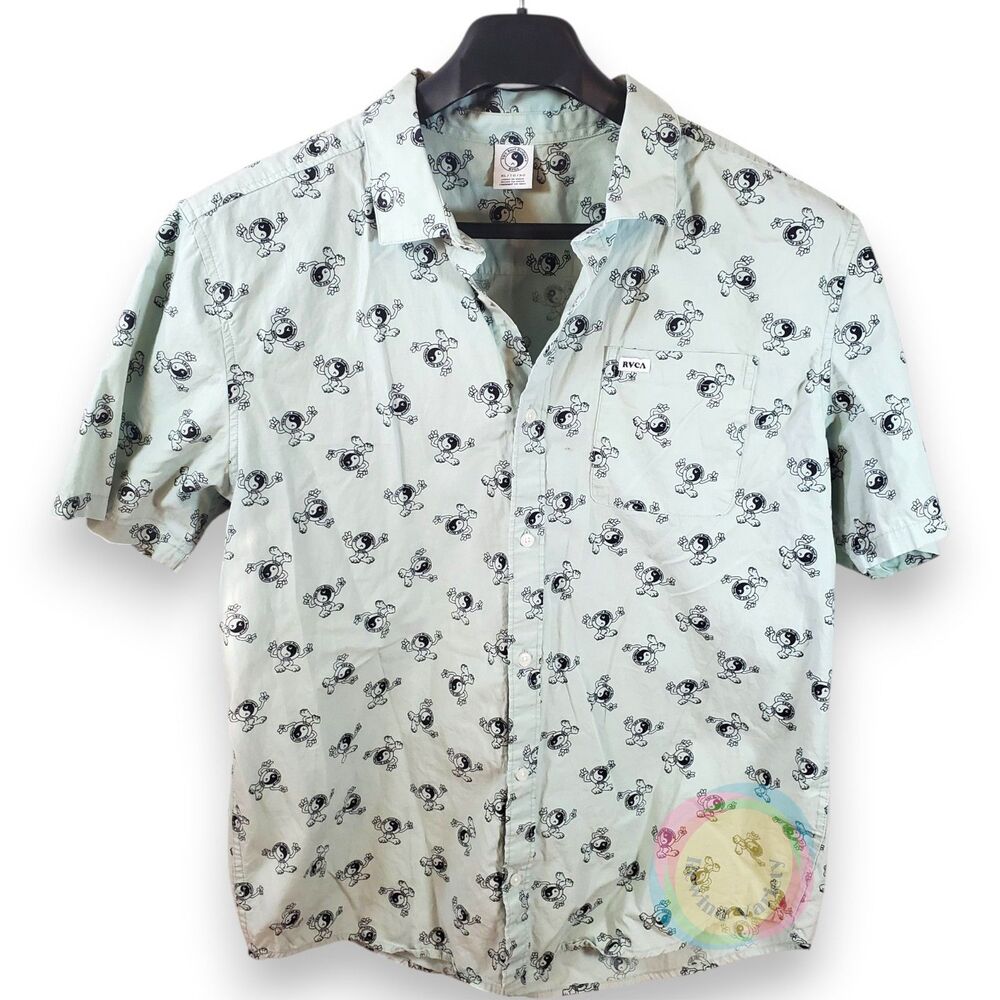 RVCA T&C Surf Designs Yin Yang All Over Print Shirt XL